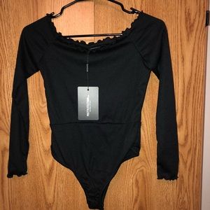 Black Off Shoulder Bodysuit